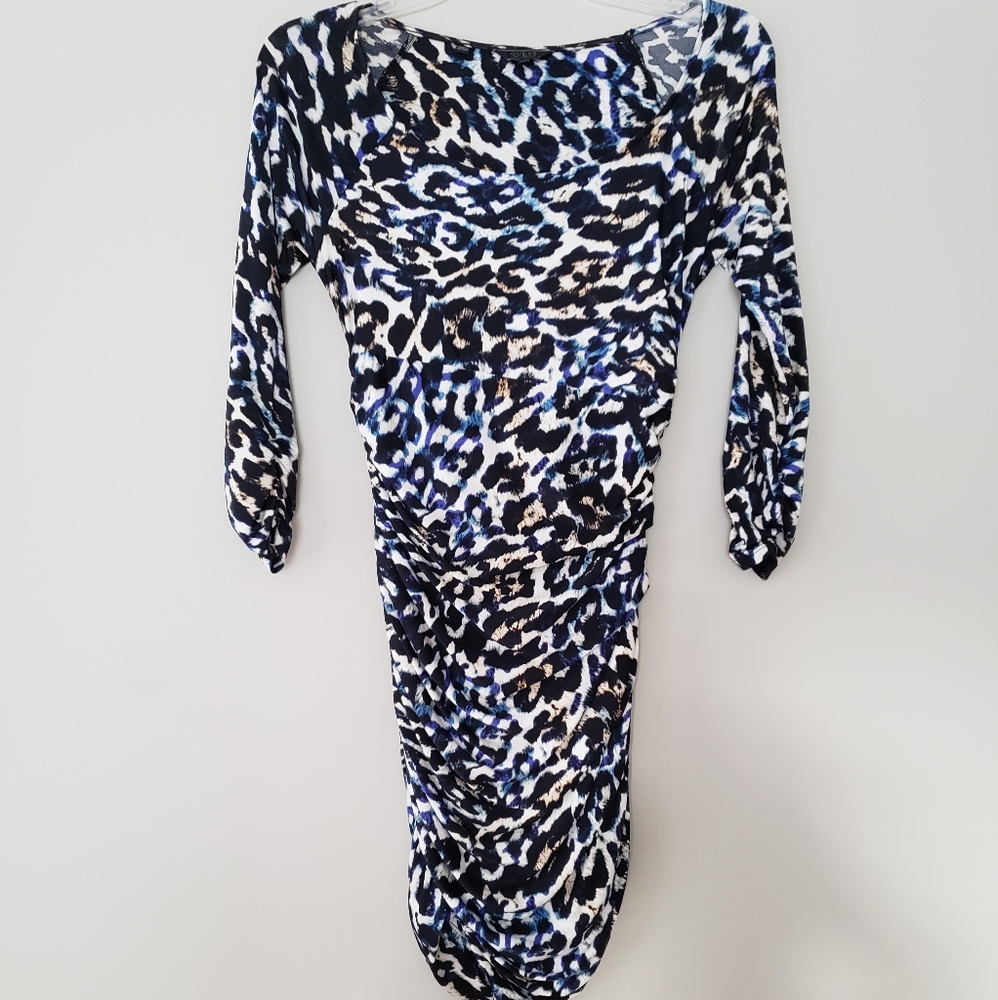 Guess xs blue cheetah dress